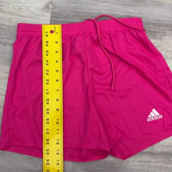 adidas Pink with White Embroidered Logo Elastic Drawstring Waist Shorts Size S - Picture 11 of 11